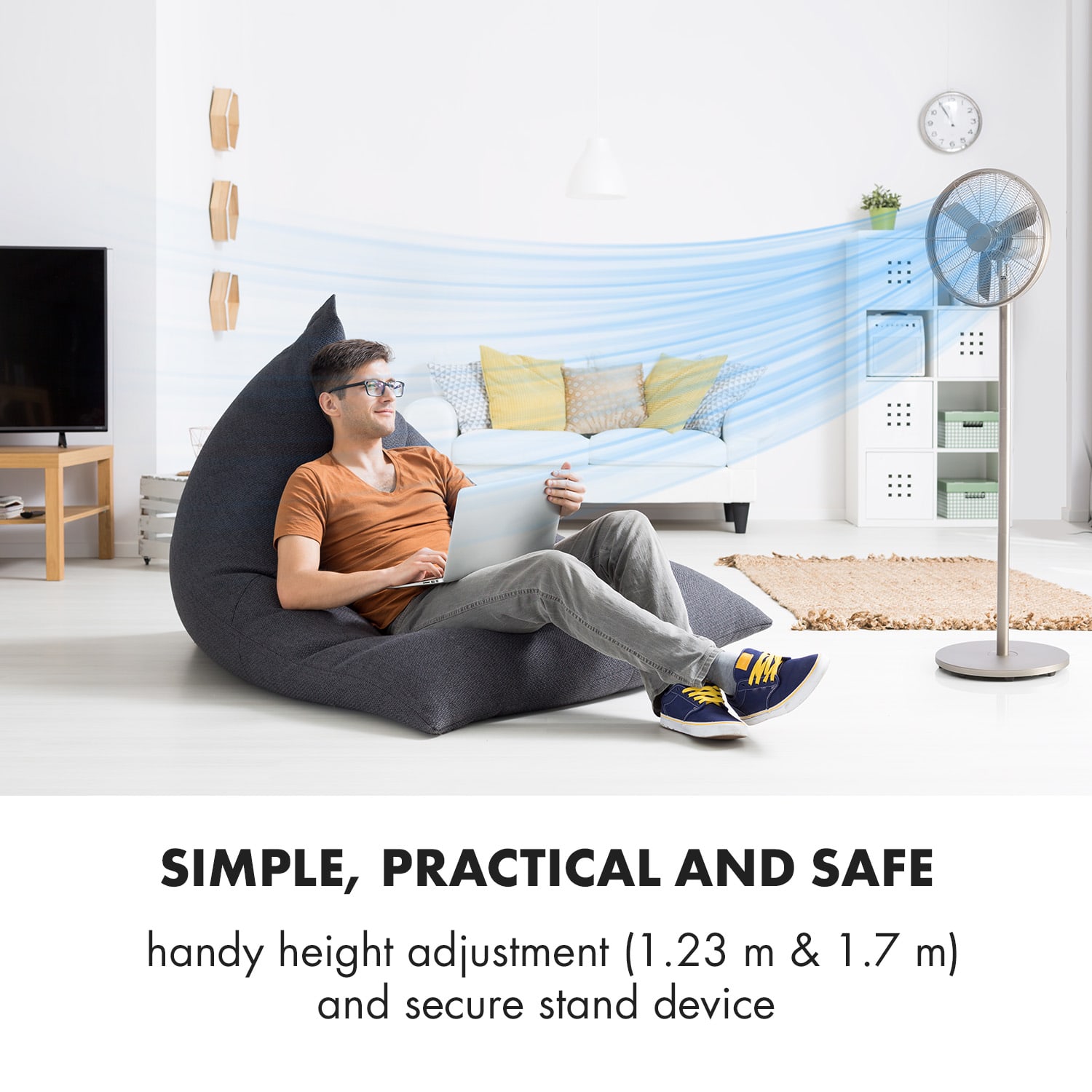 Klarstein Ethos High Performance, kovový stojanový ventilátor, 16" (40 cm), 3 režimy