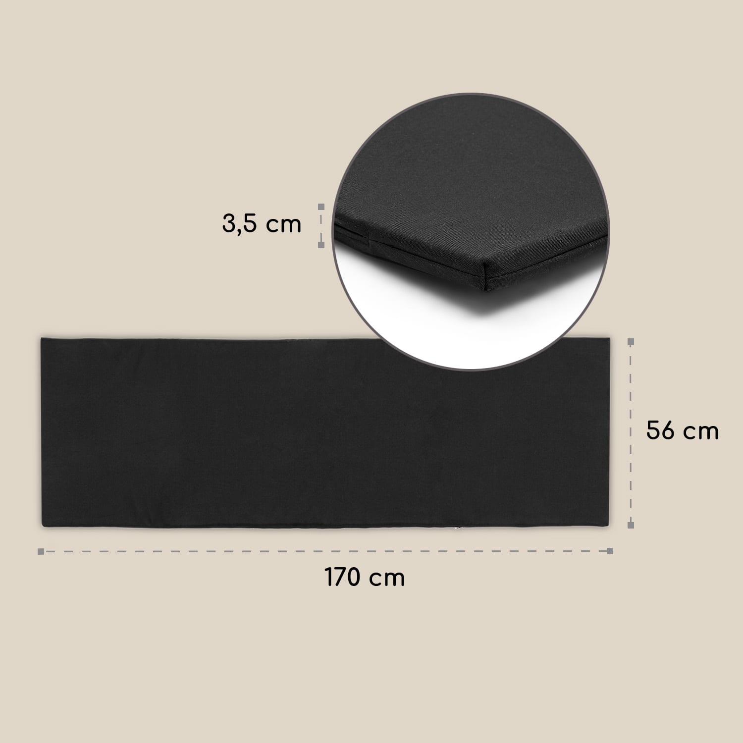 Blumfeldt Acalibu, čalúnenie na lehátko, polyester, penová výplň, príslušenstvo, čierne