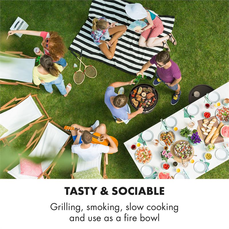 Klarstein Brooklyn-BBQ, 4 v 1 grilovací súdok, Ø 42 cm, oceľ, práškové lakovanie
