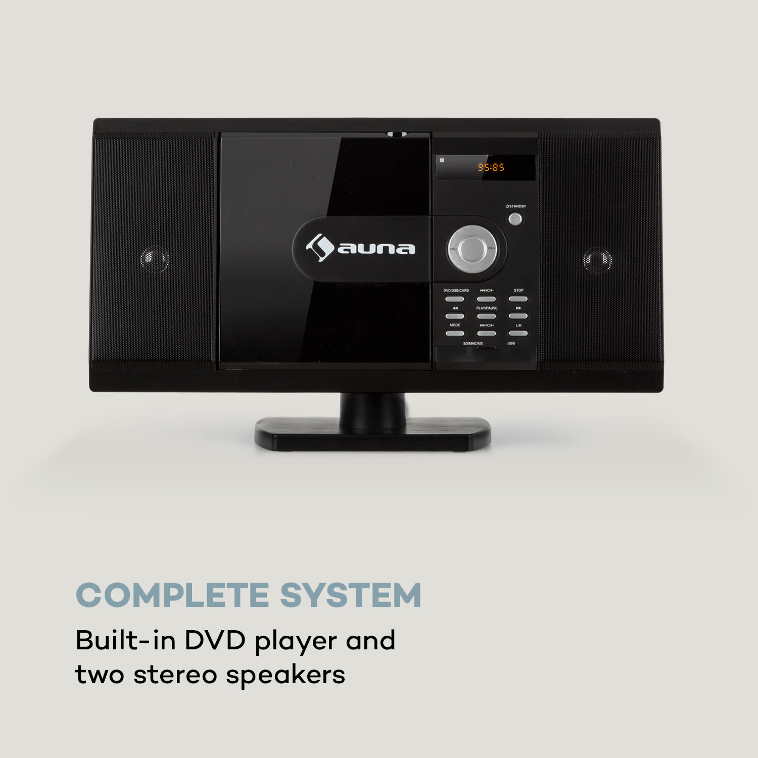 Auna MCD-82 BT, vertikálny stereo systém, DVD/CD, bluetooth, USB/SD, FM, HDMI, čierny – Obrázok 2