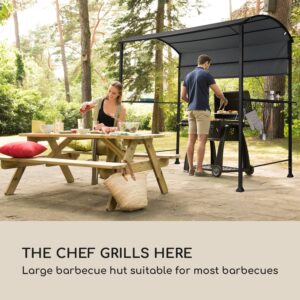 Blumfeldt Steakhouse, grilovací altánok, 220 x 215 x 140 cm, polyester, 180 g/m², odolný voči ohňu, oceľ, sivý