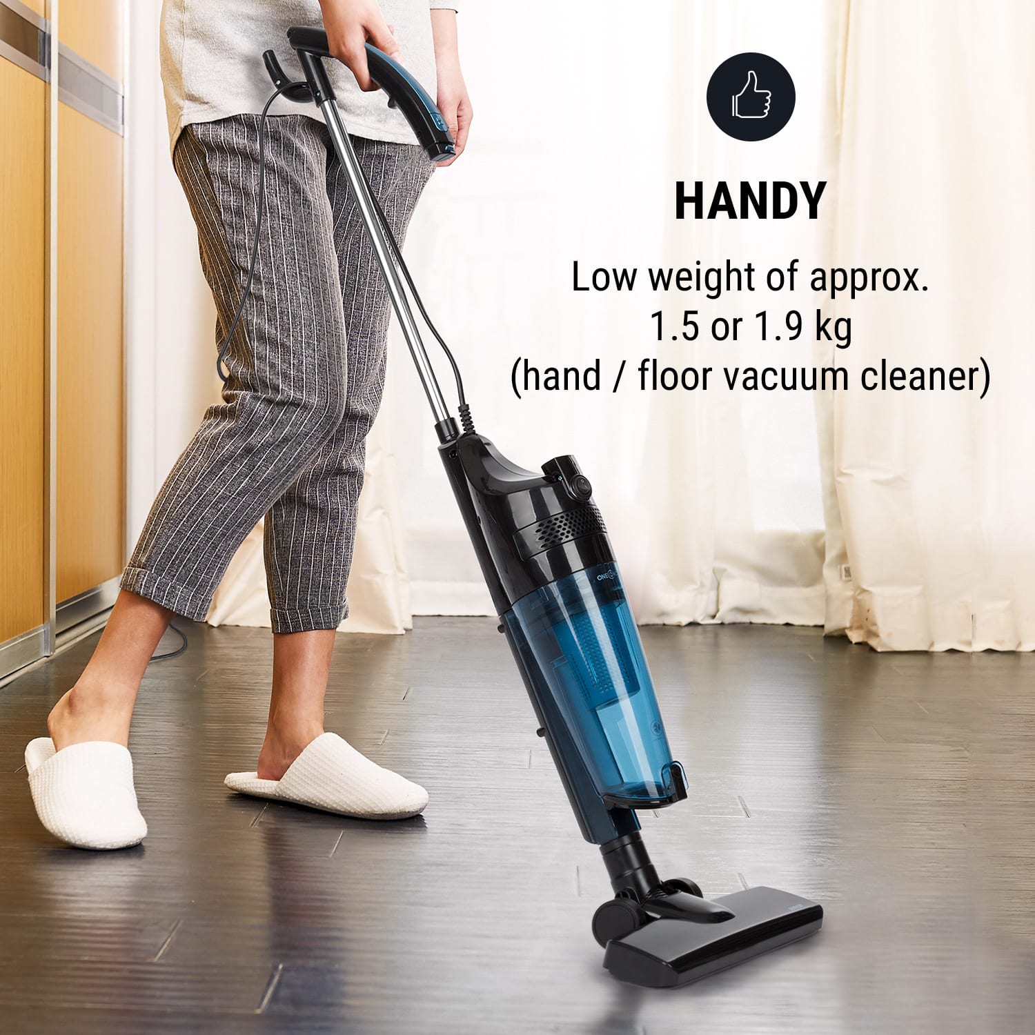 OneConcept Duster, vysávač, cyklónový filtračný systém, 600 W, modrý/čierny – Obrázok 2