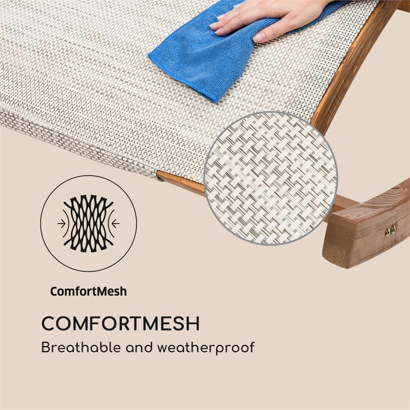 Blumfeldt Mauritius hojdačka s baldachýnom ComfortMesh 180 kg max. odolná voči poveternosti krémová – Obrázok 3