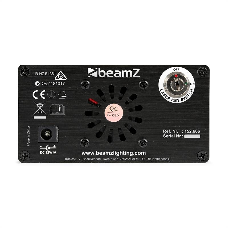 Beamz Helene Double Laser RG, dvojitý laser, multibodový, IRC, 3W, modré LED svetlo