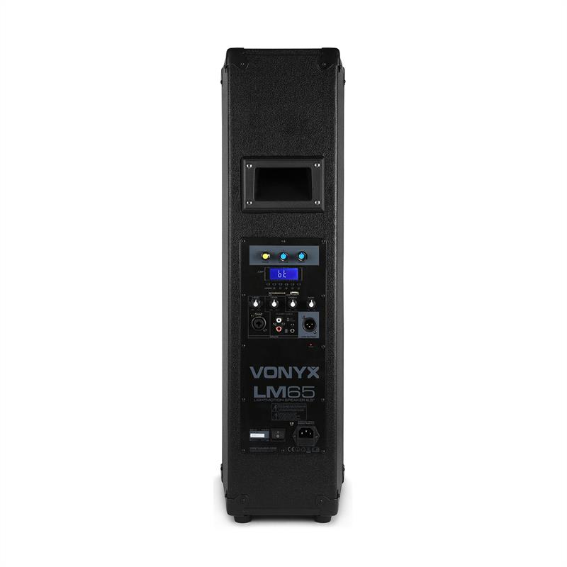 Vonyx LM65, PA reproduktor, bluetooth, 5 osvetľovacích režimov, 400W, čierna farba – Obrázok 2