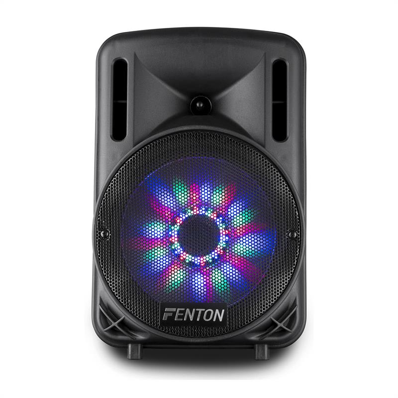 Fenton FT10LED, aktívny reproduktor, 10“, 450 W, BT/USB/SD/AUX, LED, akumulátor, vozík
