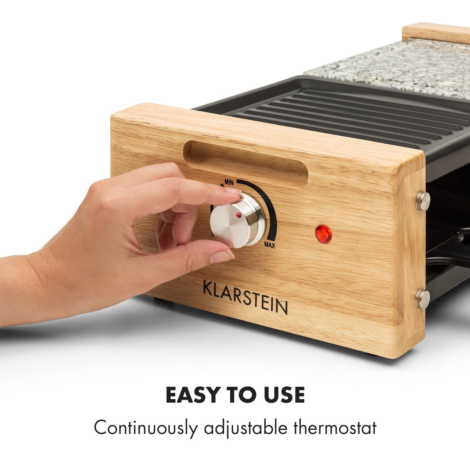 Klarstein Chateaubriand Nuovo, raclette gril, 1200 W, grilovacia platňa, hliník/kameň, pre 8 osôb – Obrázok 4