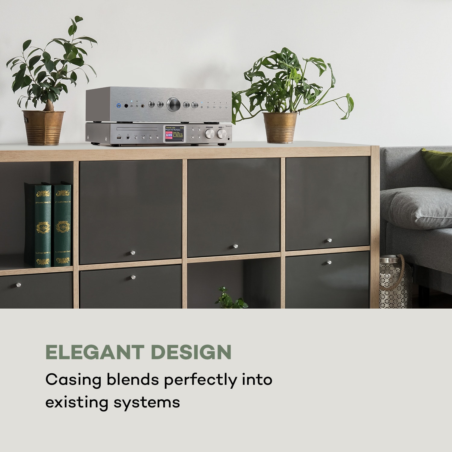 Auna iTuner CD, HiFi receiver, internetové/DAB+/FM rádio, CD prehrávač, WiFi, strieborný – Obrázok 4