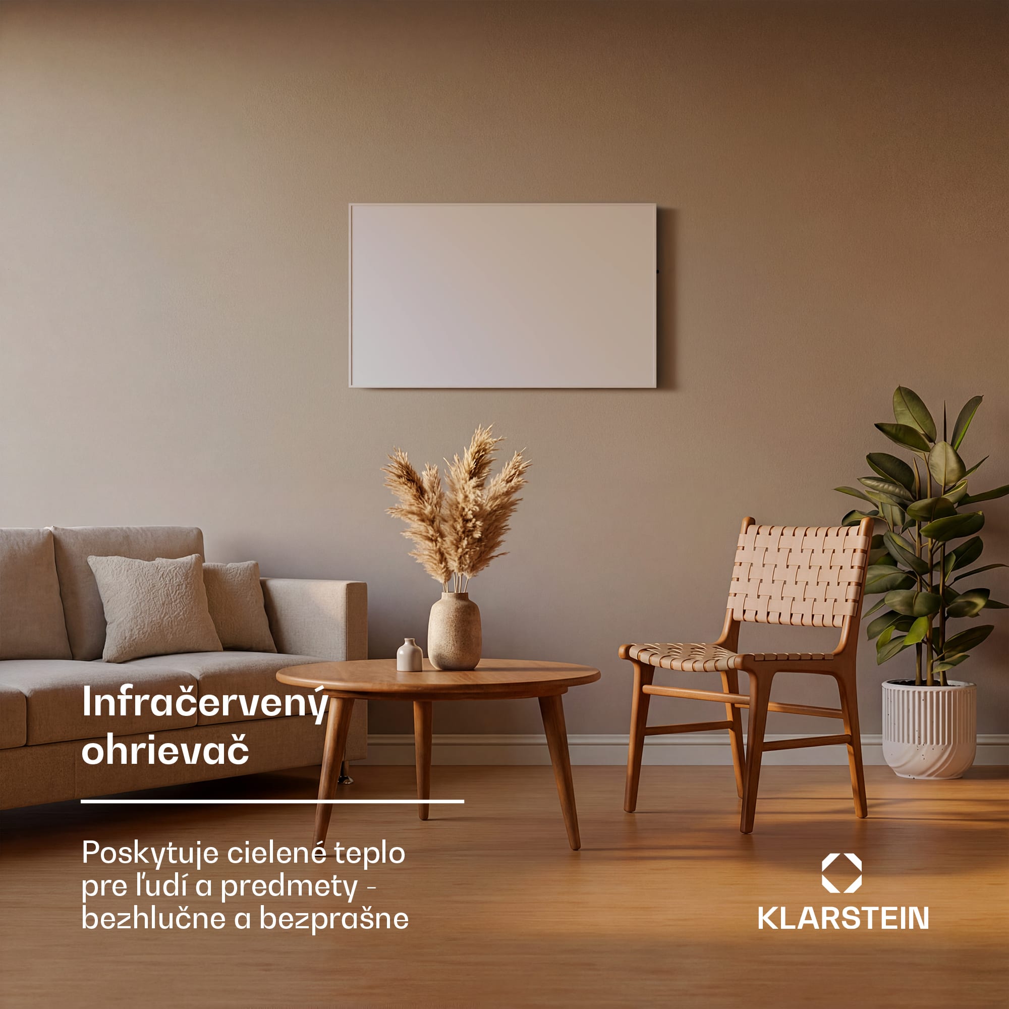 Klarstein Wonderwall 600 Smart, infračervený ohrievač, 60 x 100 cm, 600 W, týždenný časovač, IP24, biely – Obrázok 3