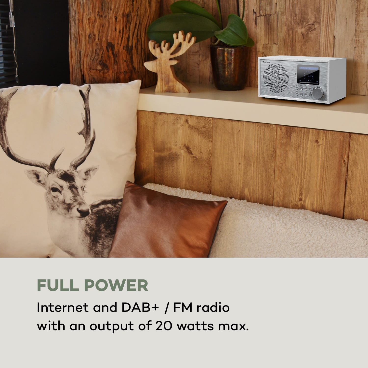Auna Silver Star Mini, internetové DAB+/FM rádio, WiFi, BT, DAB+/FM, biele