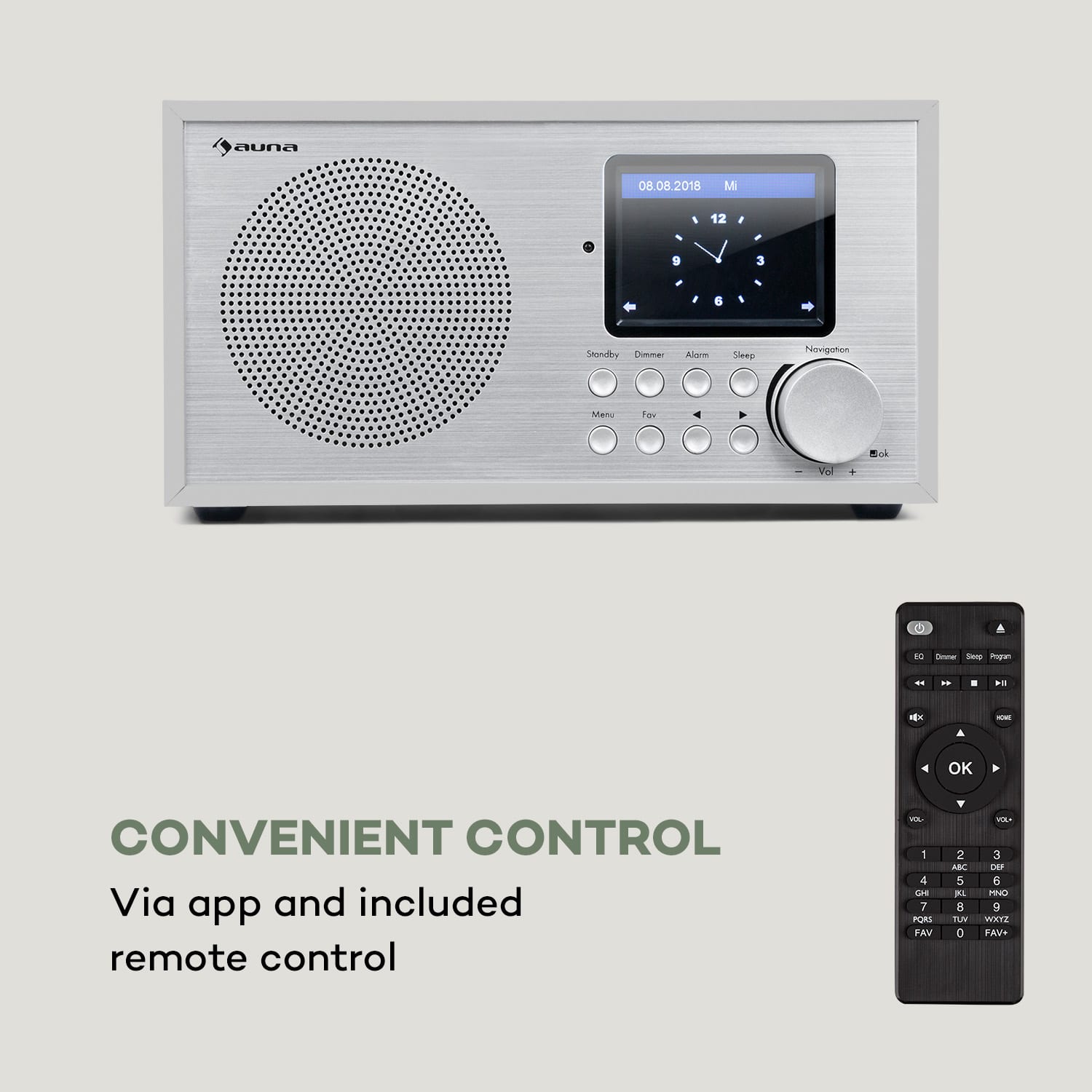 Auna Silver Star Mini, internetové DAB+/FM rádio, WiFi, BT, DAB+/FM, biele – Obrázok 2