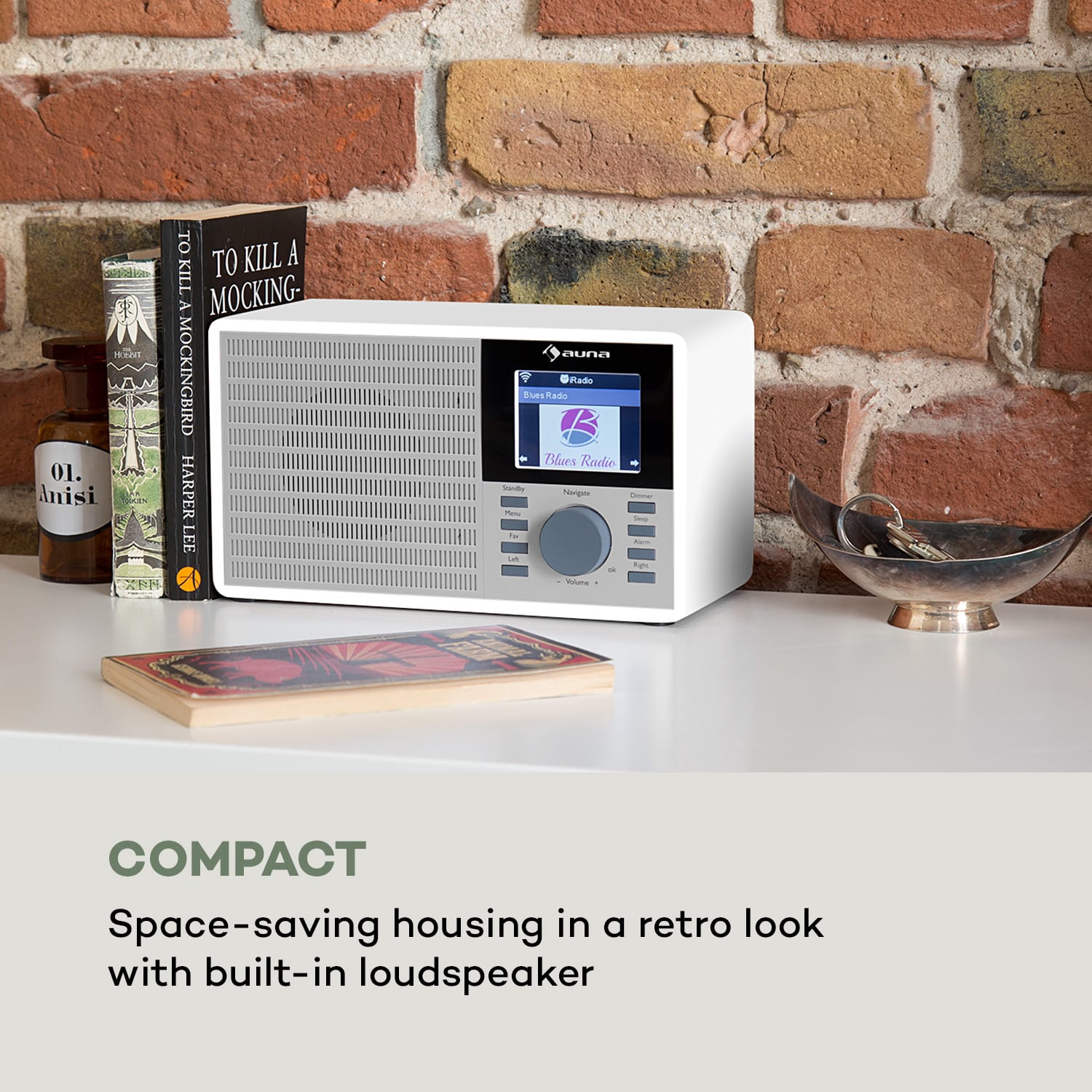 Auna IR-160, internetové rádio, WiFi, USB, AUX, UPnP, 2.8" TFT-displej, diaľkové ovládanie, biela farba