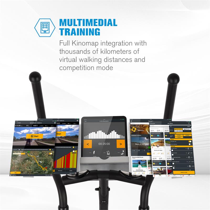Capital Sports Helix Pro, eliptický trenažér, Bluetooth, aplikáciac Kinomap, záťažové koleso 20 kg – Obrázok 3