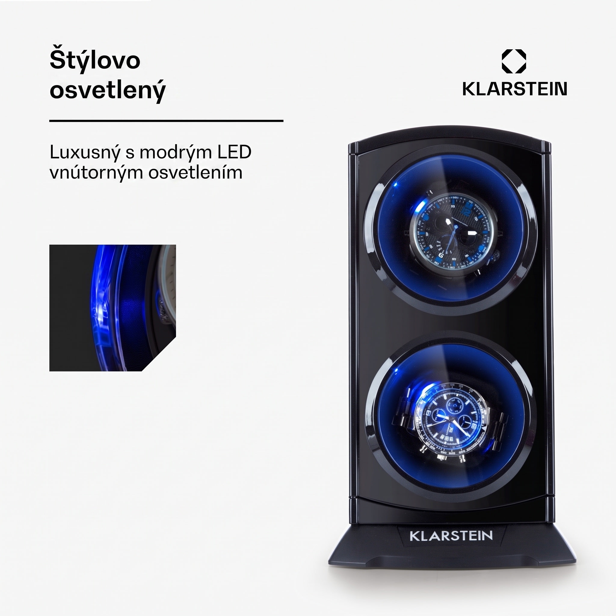 Klarstein St. Gallen Premium, naťahovač na hodinky, 2 hodiniek, 4 rýchlosti, čierny – Obrázok 4