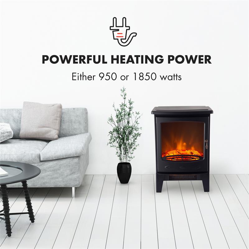 Klarstein Meran, elektrický krb, 950/1850 W, InstaFire, stmievateľný, čierny