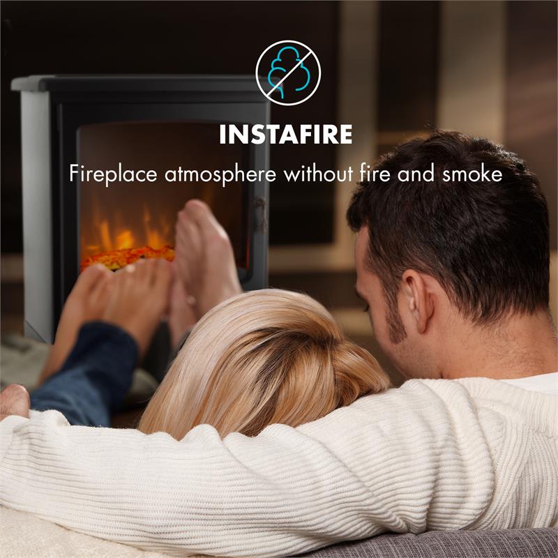 Klarstein Meran, elektrický krb, 950/1850 W, InstaFire, stmievateľný, čierny – Obrázok 2
