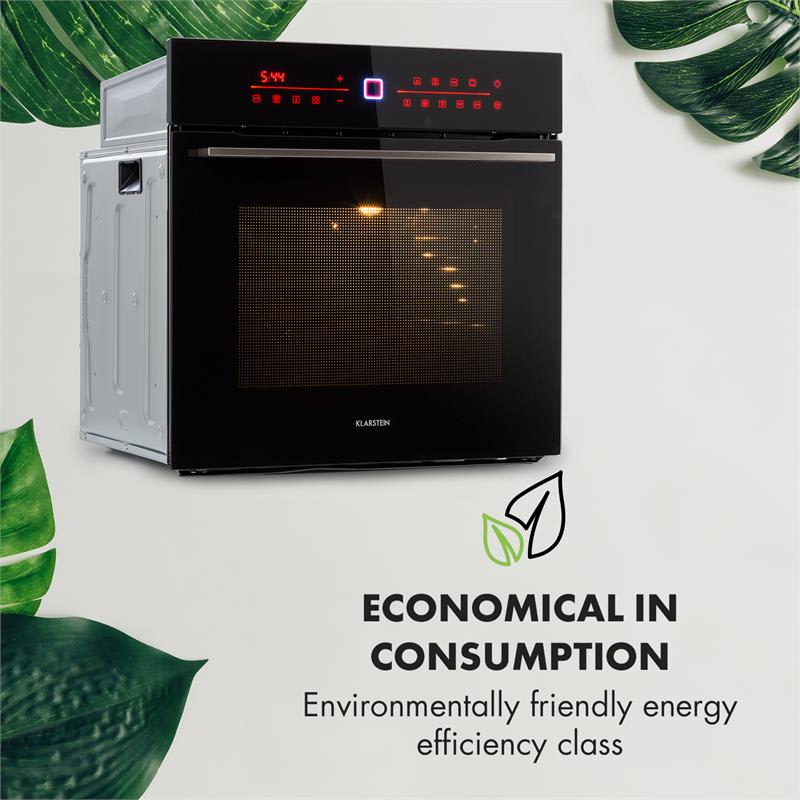 Klarstein Luminance Nova, elektrická vstavaná rúra, 3000 W, 9 funkcií, čierna – Obrázok 4