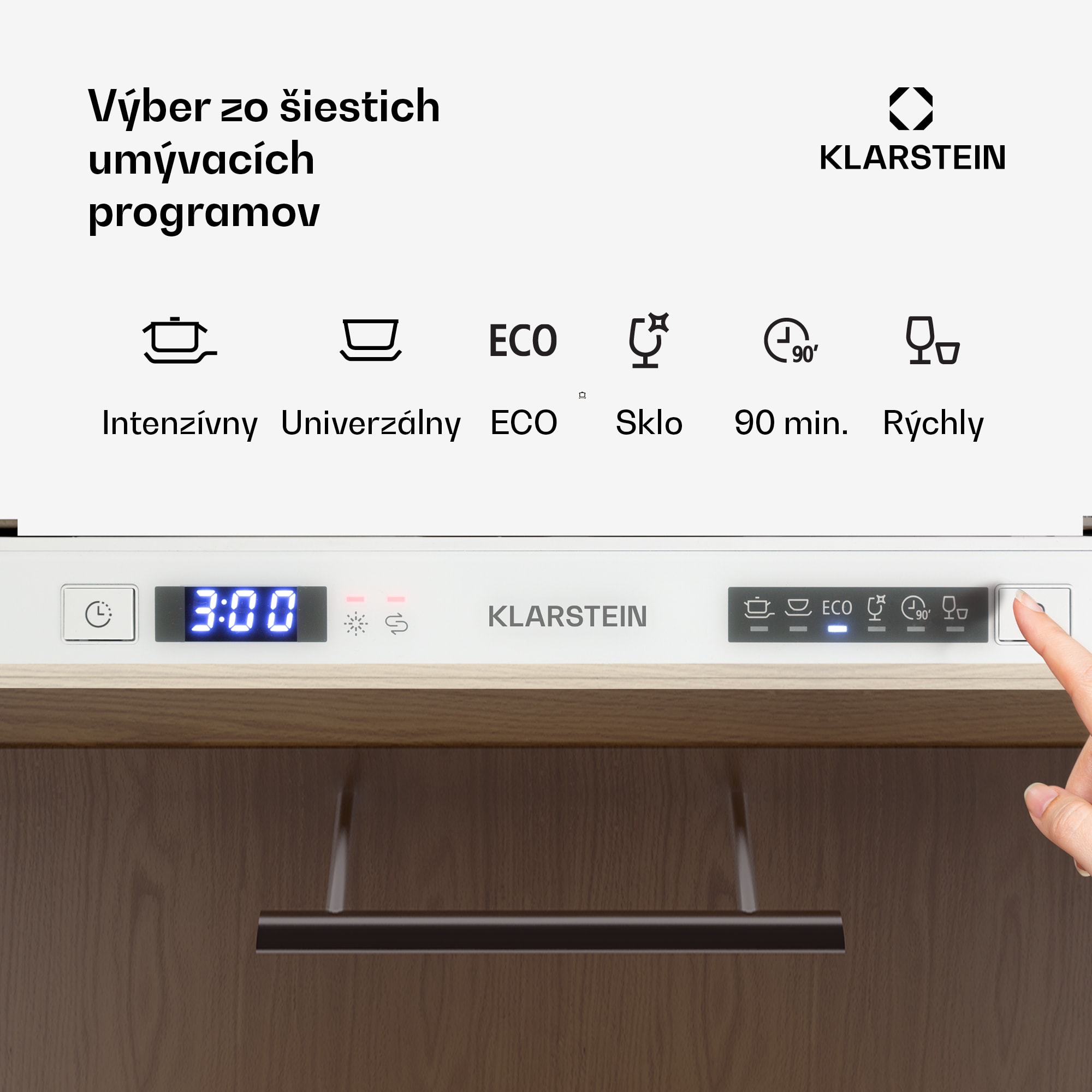 Klarstein Amazonia 6 Secret, vstavaná umývačka riadu, 6 programov, biela – Obrázok 2