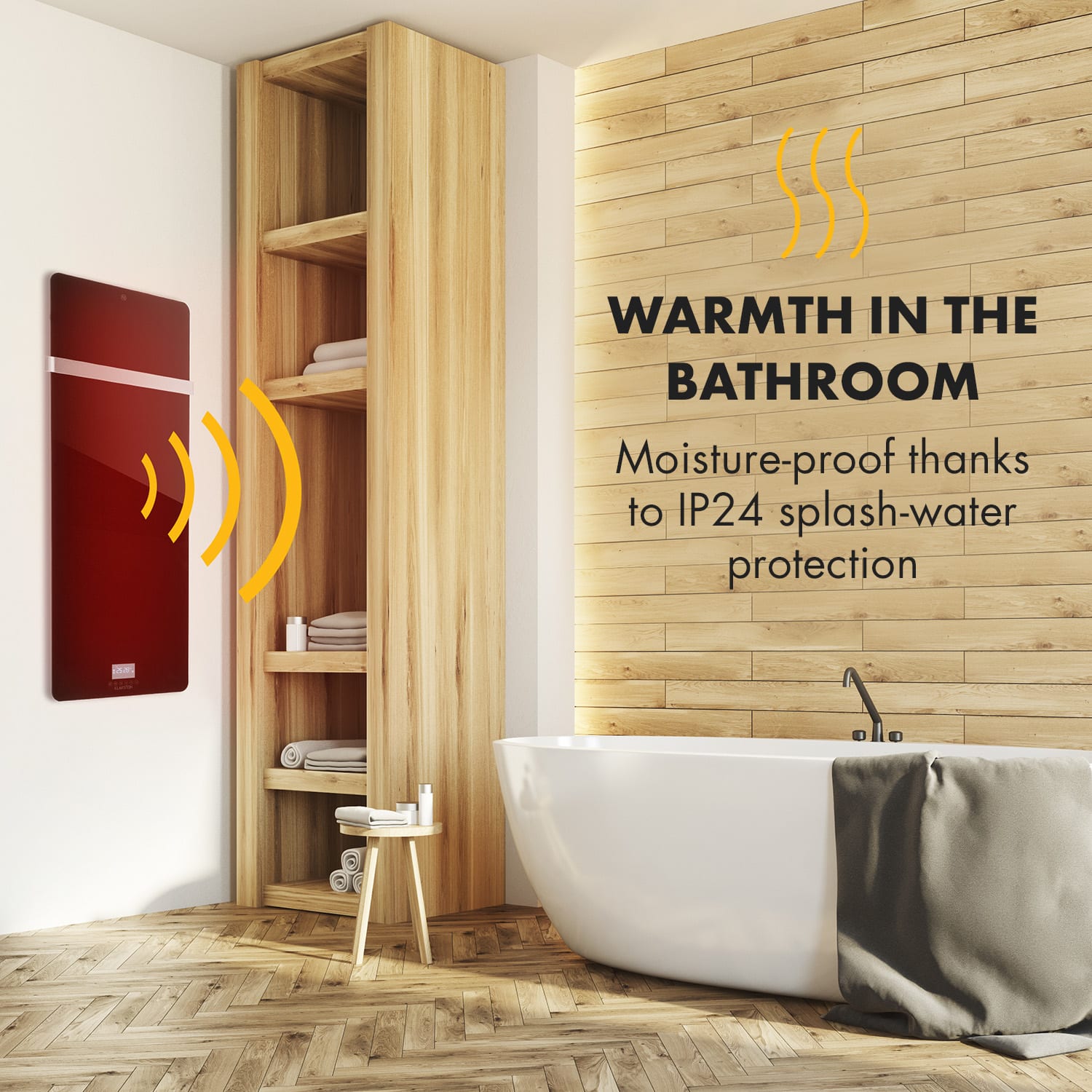 Klarstein Hot Spot Crystal IR, infračervený orievač, 45 x 120 cm, 20 m², 850 W, 5 - 40 °C, LED, IP24, čierny