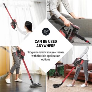 OneConcept CleanTurbo, cyklónový ručný vysávač, 600 W, MultiCyclonic System, červený