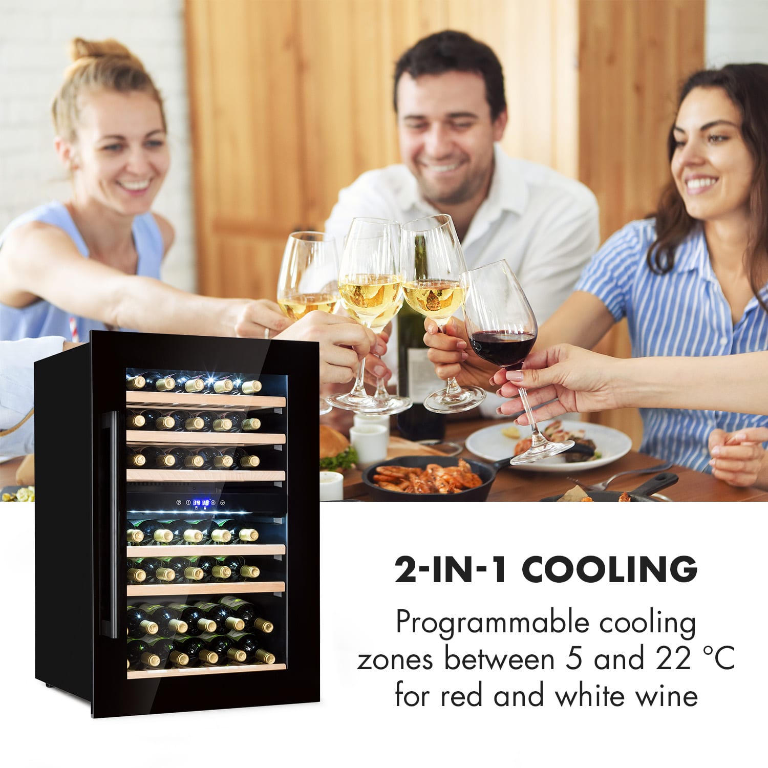 Klarstein Vinsider 35D Onyx Edition, vstavaná vinotéka, energet. trieda G – Obrázok 4
