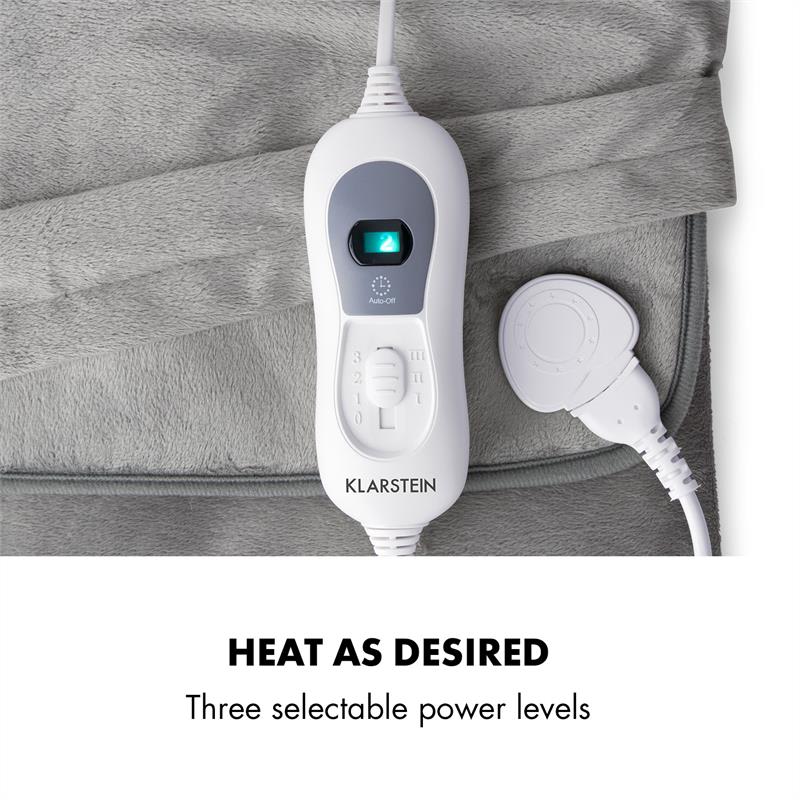 Klarstein Dr. Watson Heatzone L, vyhrievacia podložka, 100 W, 65 x 40 cm, mikroplyš, sivá – Obrázok 2