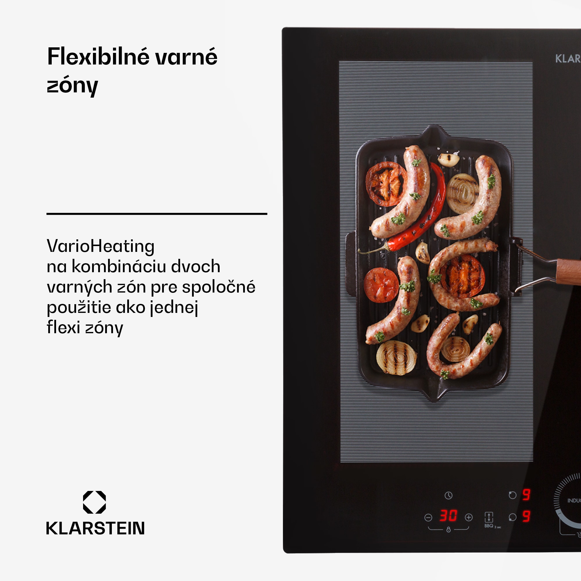 Klarstein Delicatessa 60, vstavaná indukčná varná doska, 7000 W, 4 zóny, sklokeramika, časovač – Obrázok 3