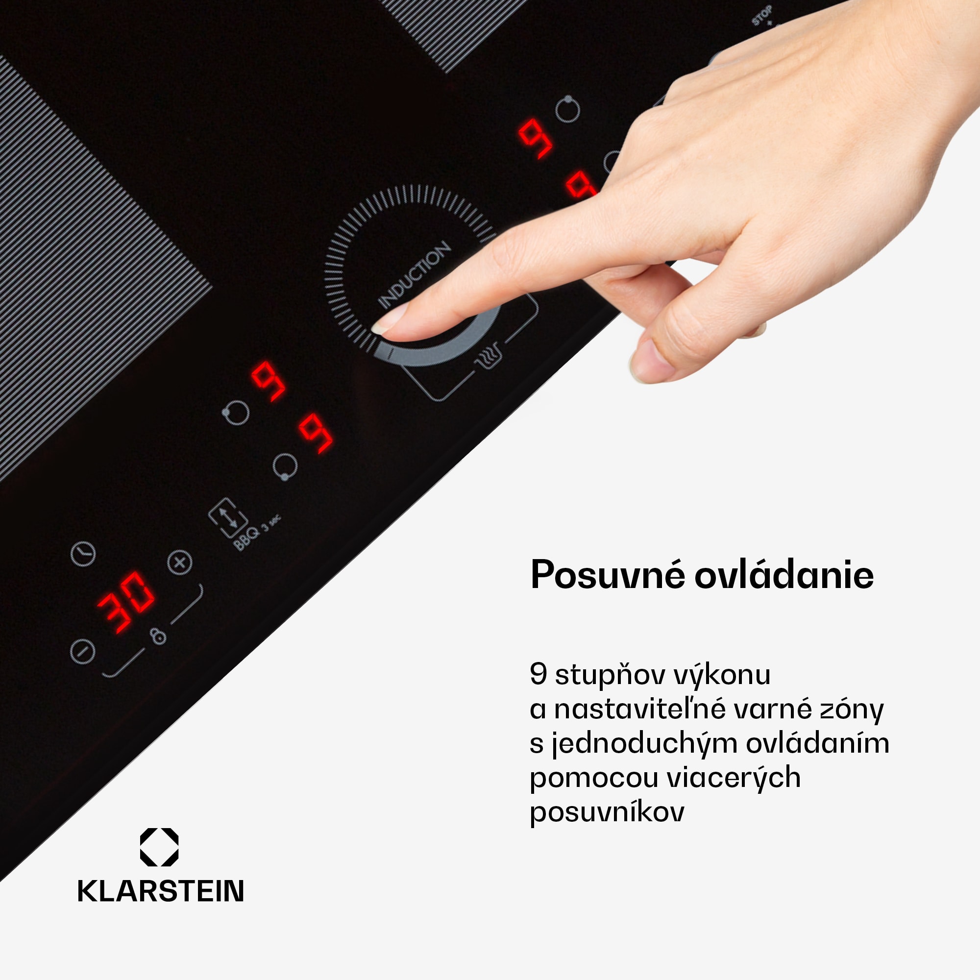 Klarstein Delicatessa 60, vstavaná indukčná varná doska, 7000 W, 4 zóny, sklokeramika, časovač – Obrázok 4