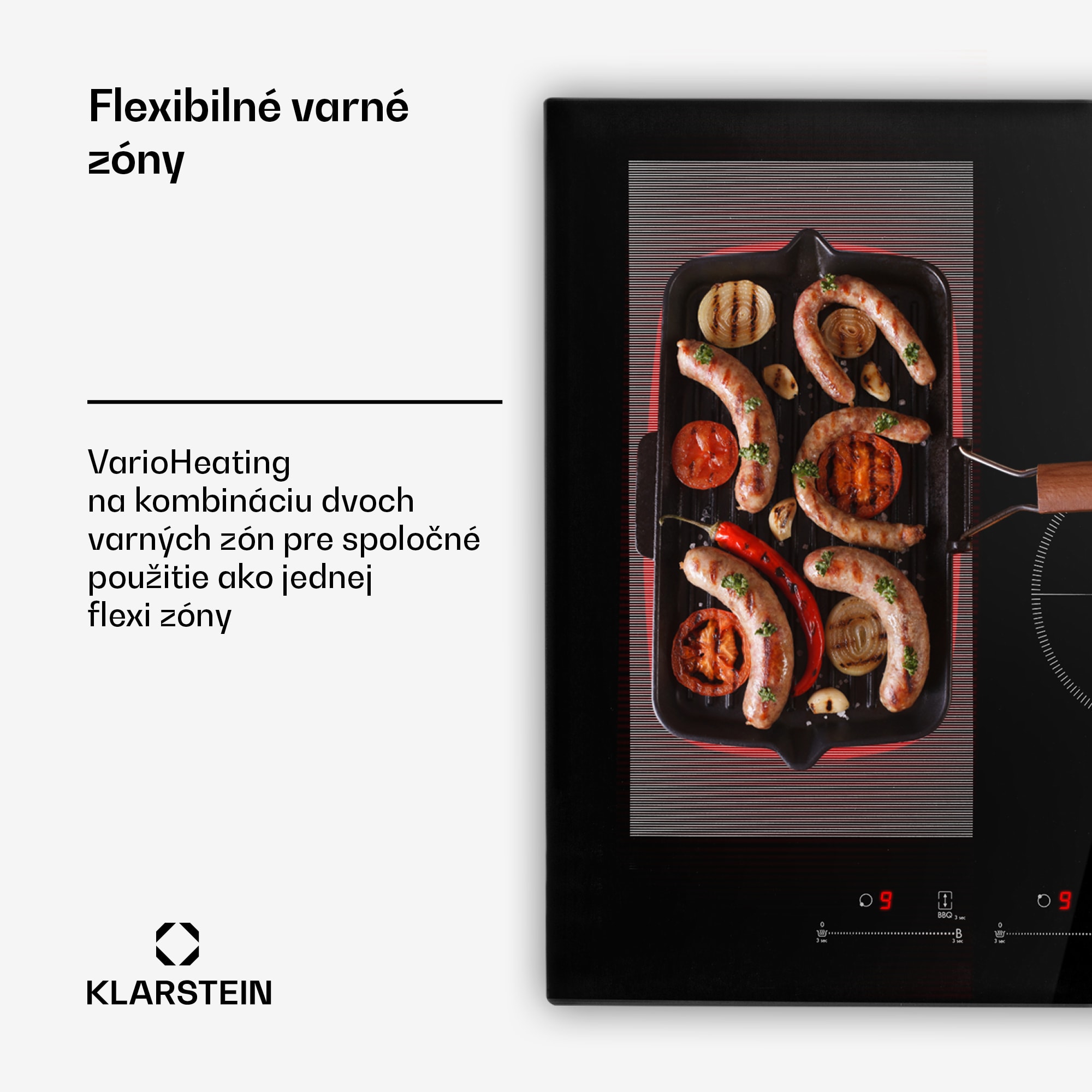 Klarstein Delicatessa 77 Hybrid, vstavaná indukčná varná doska, 7000 W, 4 zóny, čierna – Obrázok 3