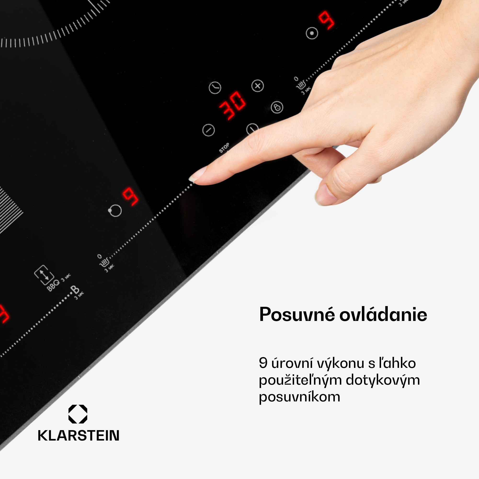 Klarstein Delicatessa 77 Hybrid, vstavaná indukčná varná doska, 7000 W, 4 zóny, čierna – Obrázok 4