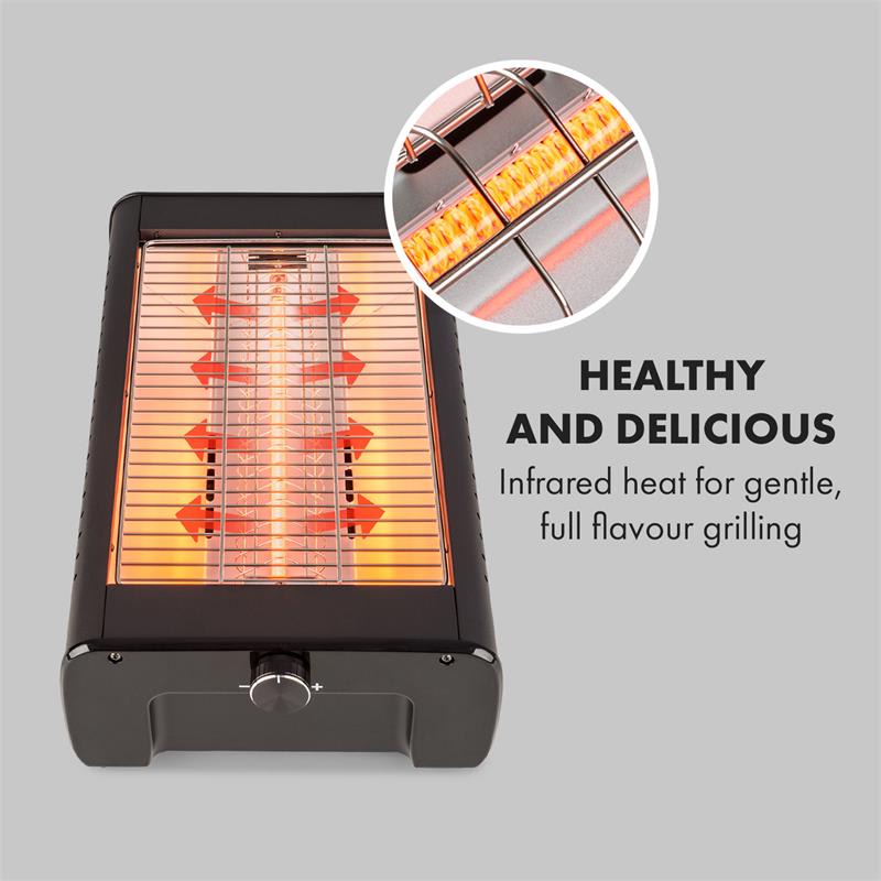 Klarstein Infragrill, elektrický gril, infračervený, 1500 W, bez dymu, čierny – Obrázok 2
