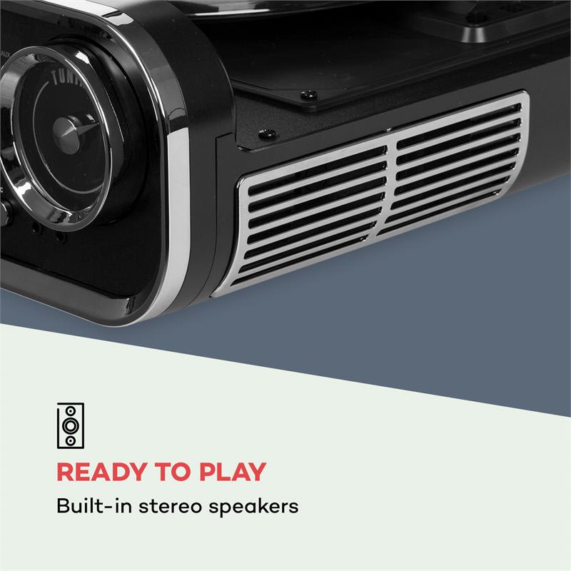 Auna Challenger, LP gramofón, bluetooth, VHF-rádio, USB, čierny – Obrázok 4