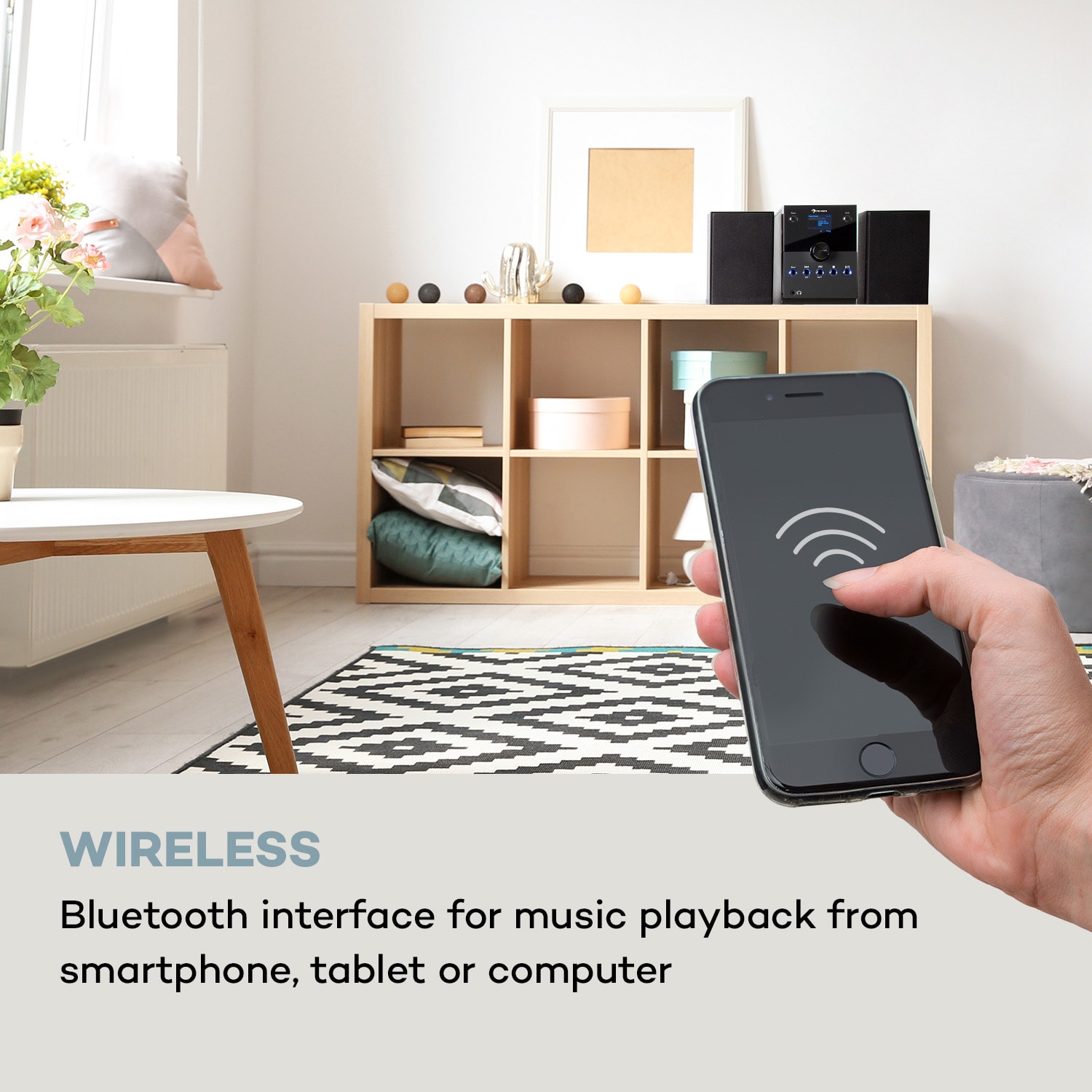 Auna MC-30, DAB mikrosystém, 2 reproduktory, DAB+, FM, bluetooth, CD prehrávač, čierny – Obrázok 4