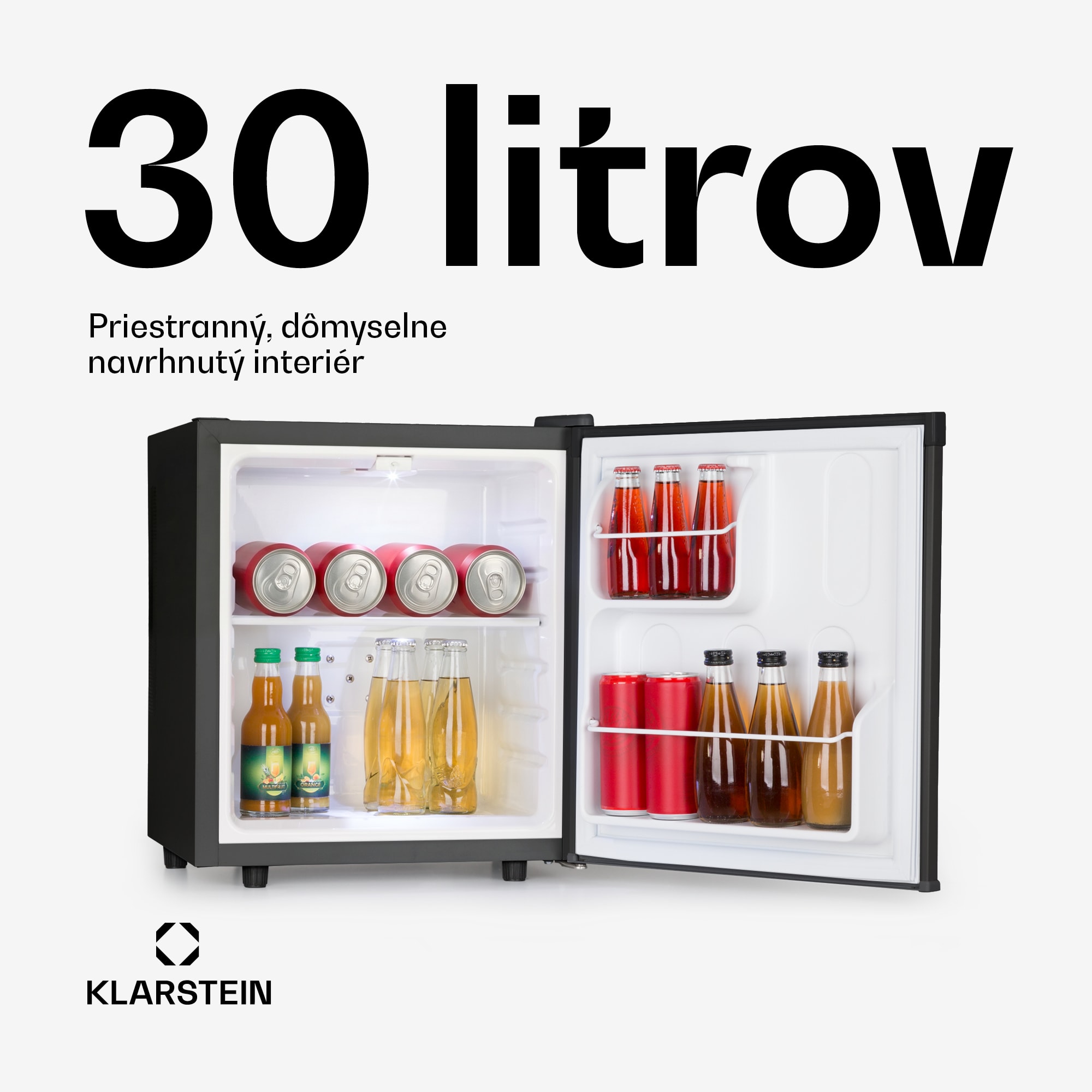 Klarstein Silent Cool, chladnička, 30 l, Arctic-Fox Cooling, energet. trieda G, čierna