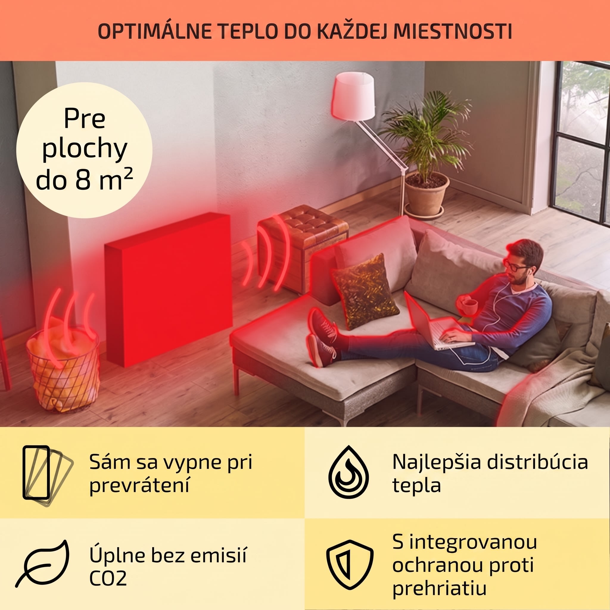 OneConcept Wallander, olejový radiátor, 600 W, termostat, olejové vyhrievanie, plochý dizajn, biely – Obrázok 4