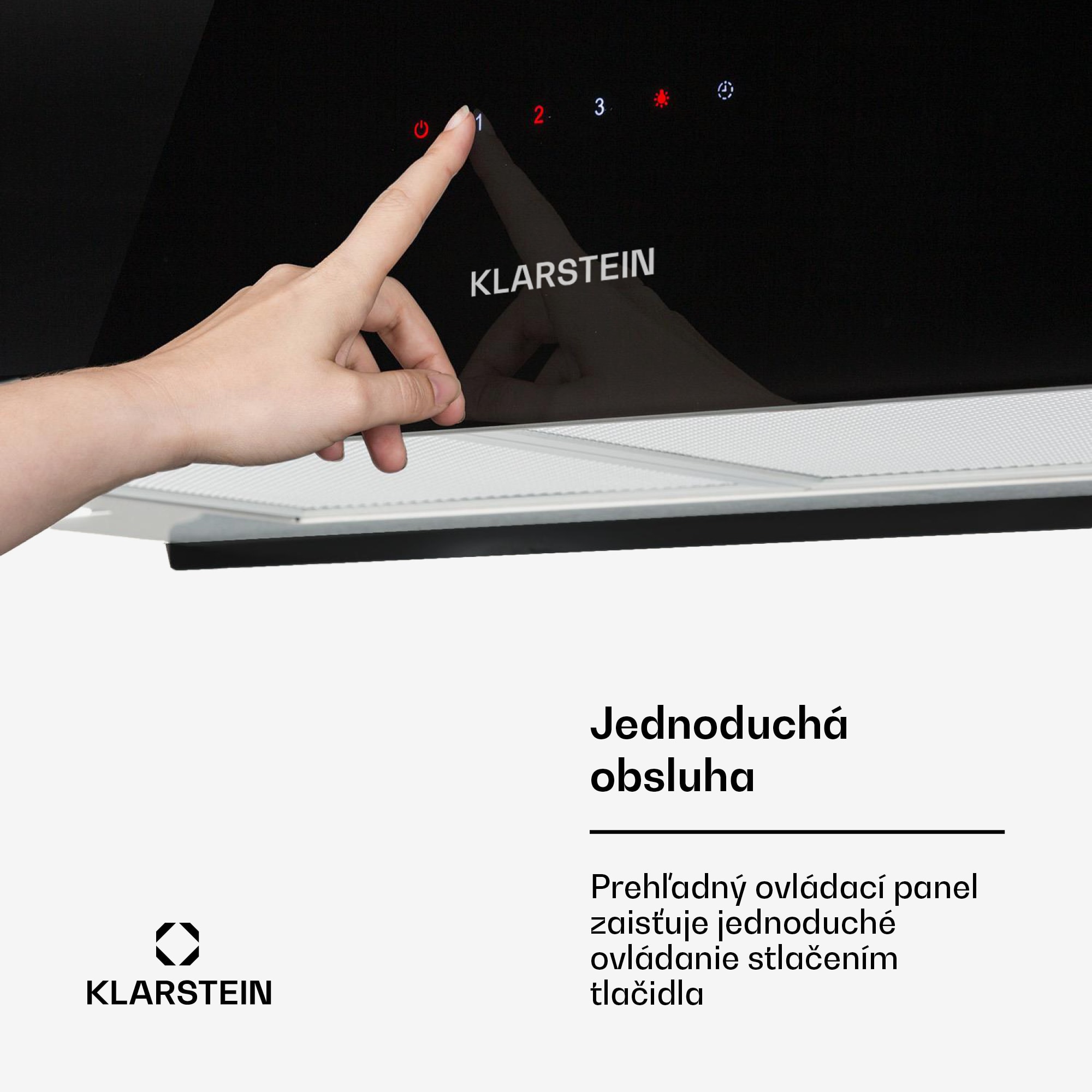 Klarstein Kronleuchter XL, digestor, 90 cm, ostrovčekový, 577 m³/h, dotykové ovládanie, LED, čierny – Obrázok 3