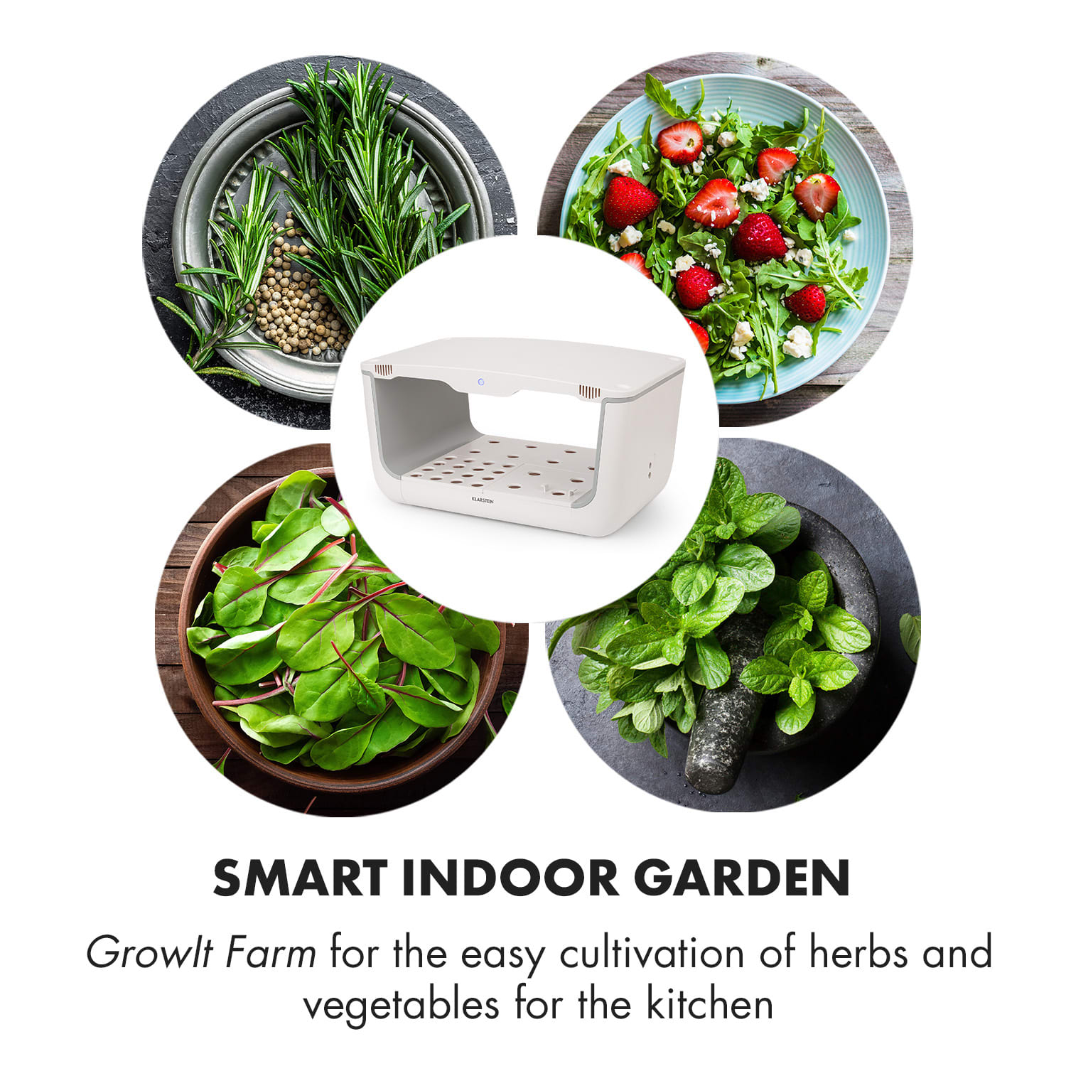 Klarstein GrowIt Farm, inteligentná domáca záhrada, 28 rastlín, 48 W LED, 8 litrov – Obrázok 3