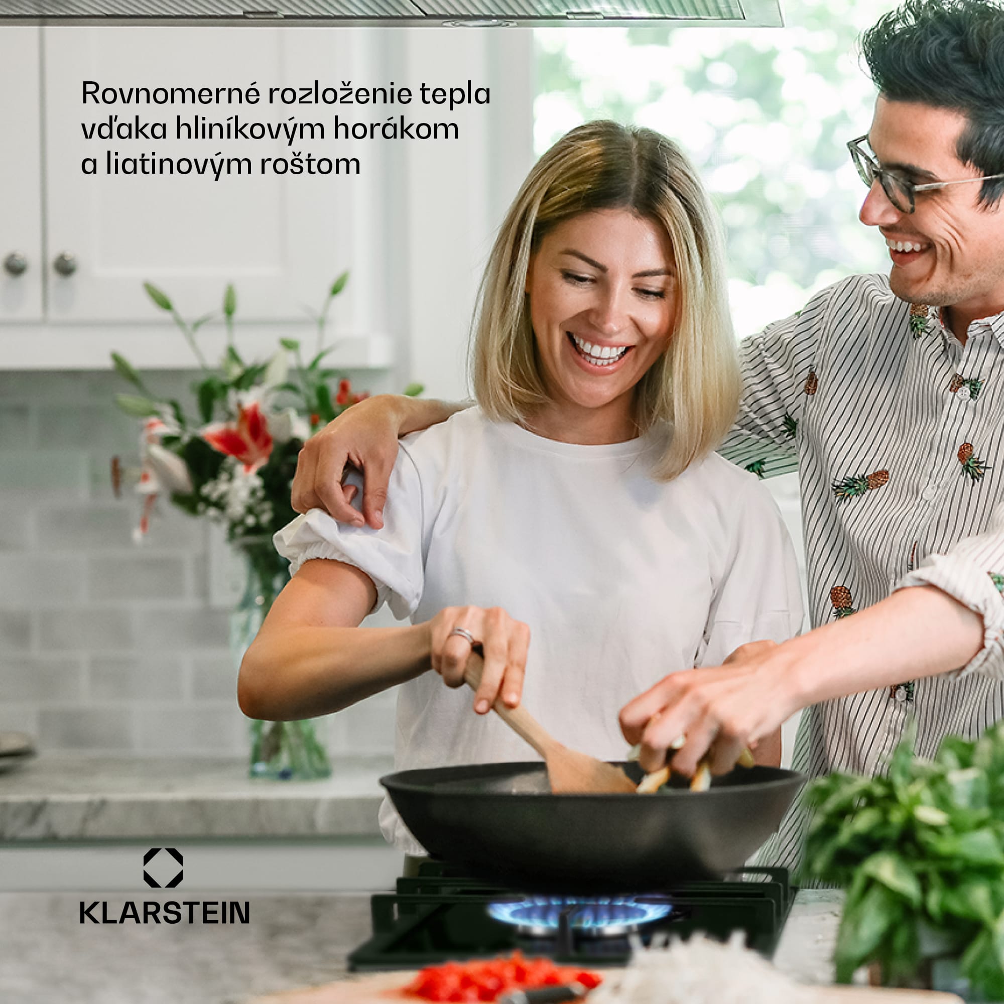 Klarstein Ignito Domino, plynová varná doska, 2 Sabaf horáky, sklokeramika, čierna – Obrázok 3