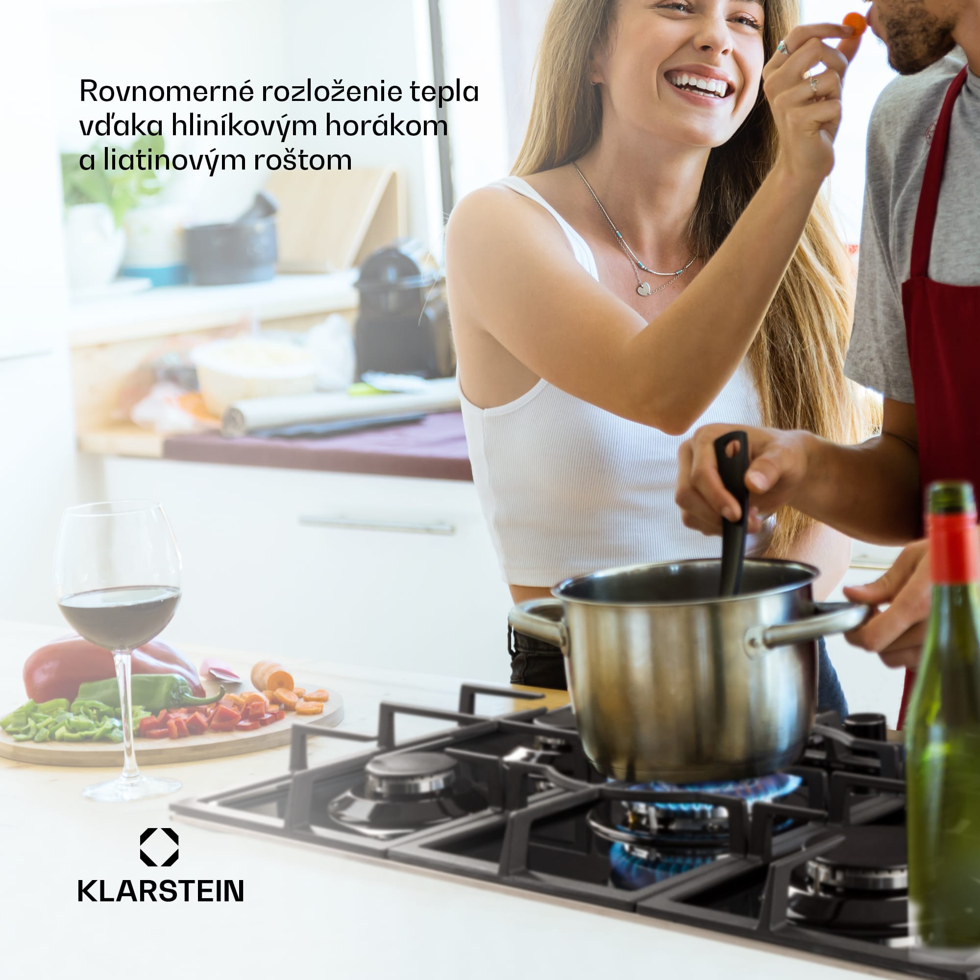 Klarstein Ignito 5, plynová varná doska, 5 Sabaf horákov, sklokeramika, čierna – Obrázok 3
