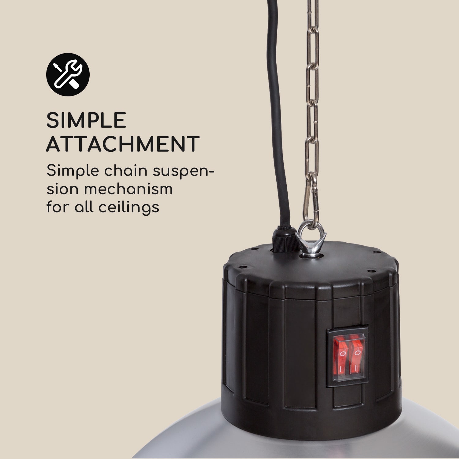 Blumfeldt Heatbell, ohrievač, 2000 W, uhlíkové výhrevné teleso, hliník, strieborný – Obrázok 4