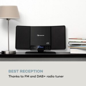 Auna V14-DAB, Vertikálny stereo systém, CD FM a DAB+ tuner, BT, čierny