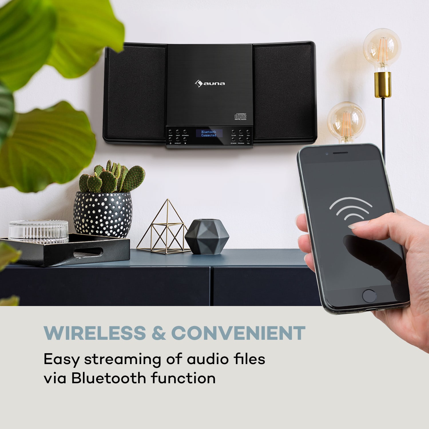 Auna V14-DAB, Vertikálny stereo systém, CD FM a DAB+ tuner, BT, čierny – Obrázok 3