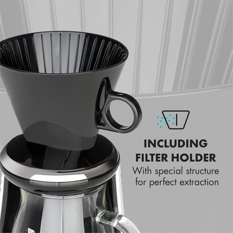 Klarstein Craft Coffee, kávovar, 600 ml, váha, časovač, nadstavec s filtrom, čierny/biely – Obrázok 4
