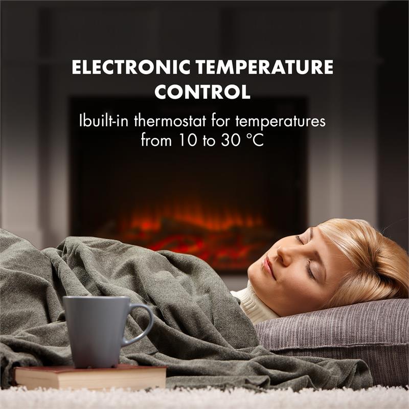 Klarstein Bern elektrický krb 750/1500W LED oheň diaľkové ovládanie MDF – Obrázok 3