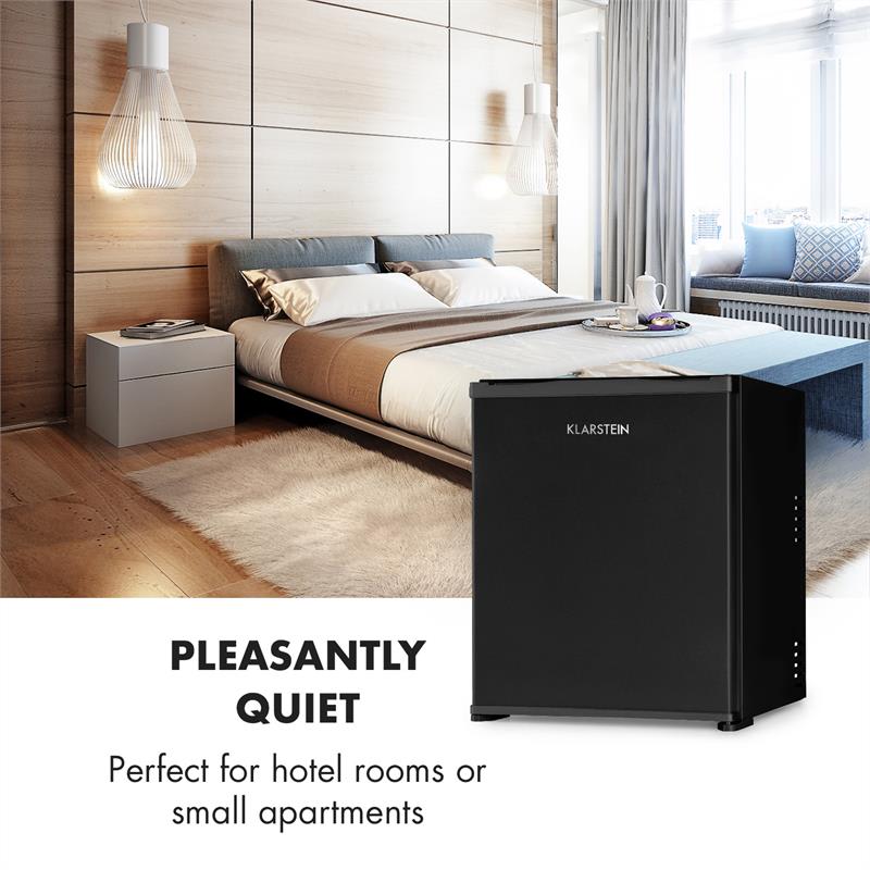 Klarstein Nagano M, mini chladnička, 44 l, 0 dB, 0 - 8 °C, nehlučná, 56 cm, čierna – Obrázok 3
