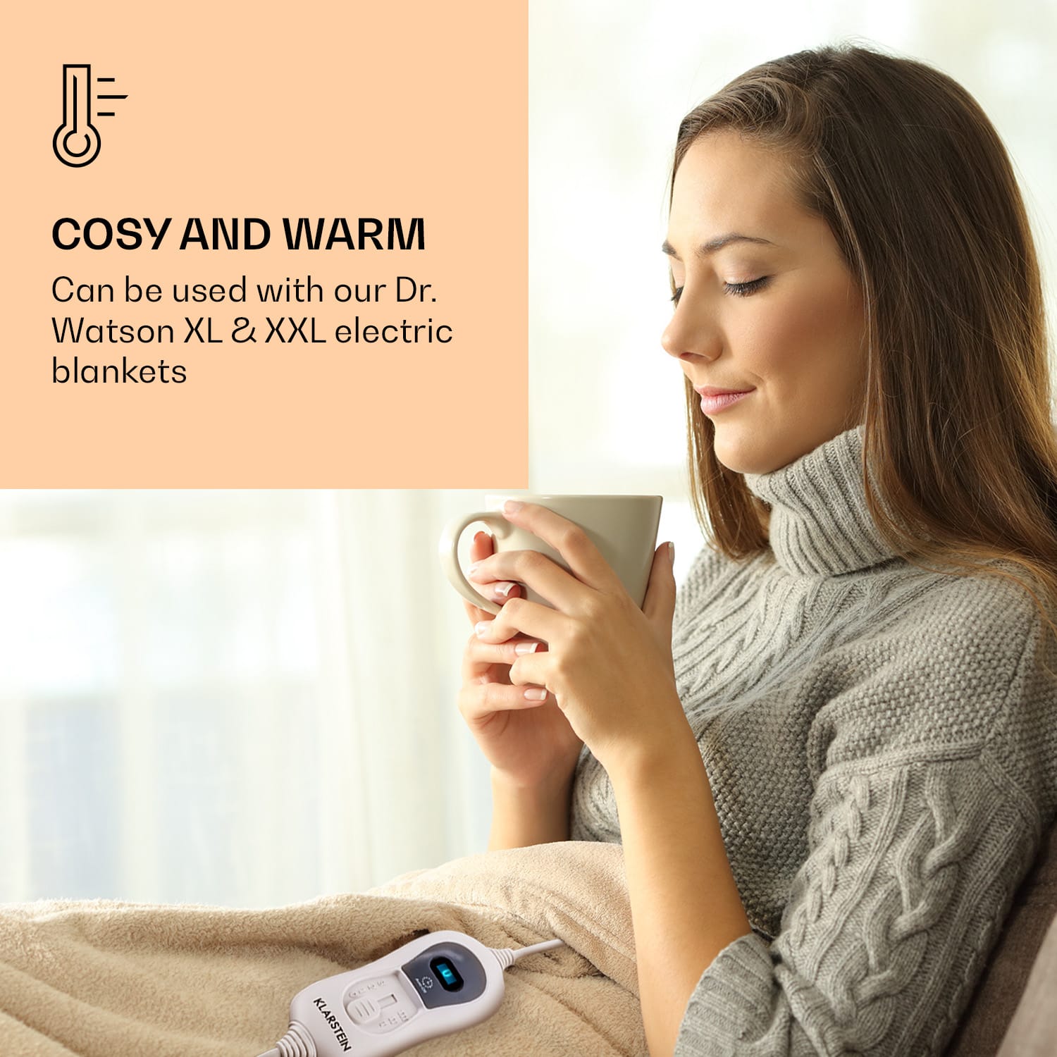 Klarstein Diaľkové ovládanie k výhrevným dekám Dr. Watson XL a XXL, náhradný diel, LED displej, 2 m, odnímateľný