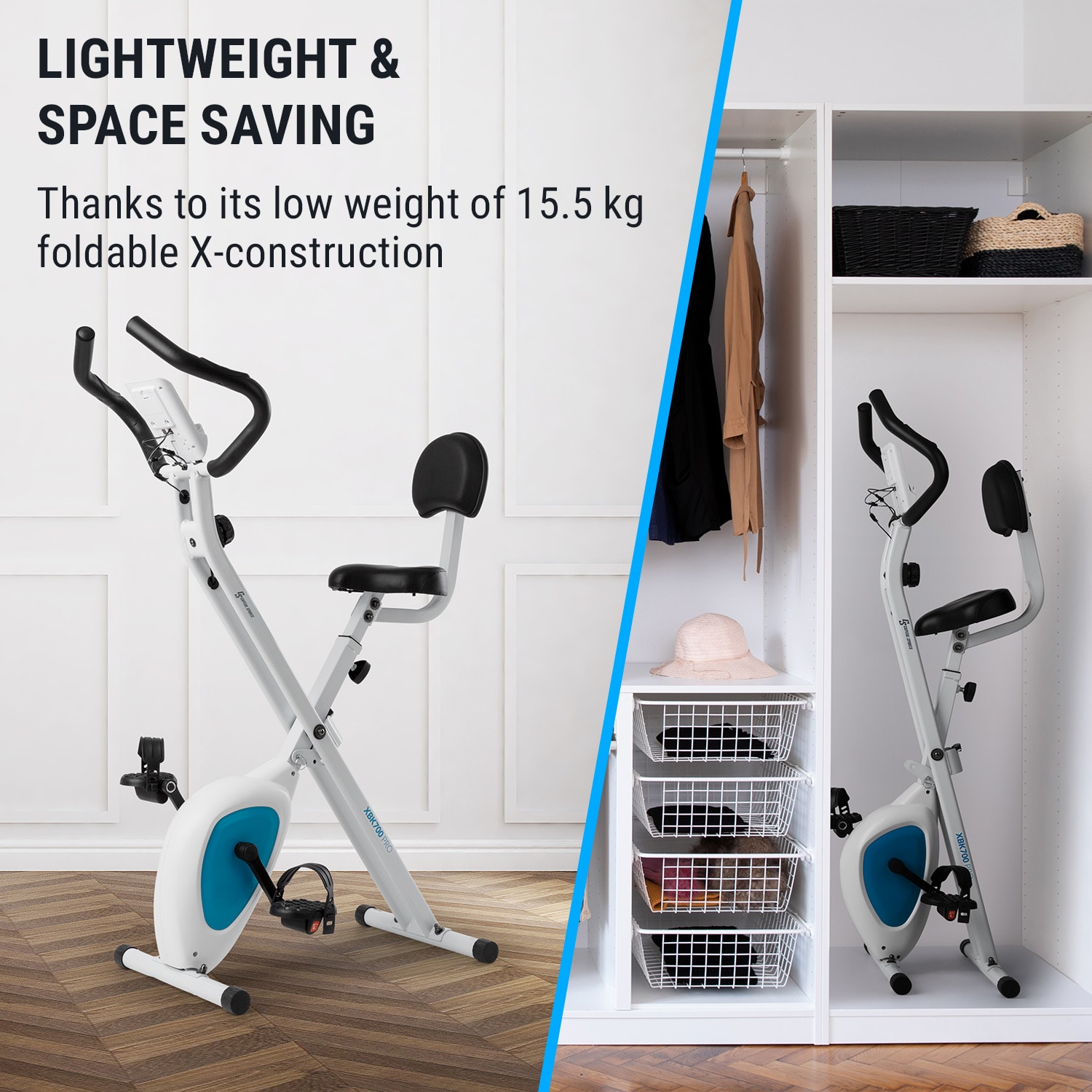 Capital Sports Azura Air, rotoped, domáci trenažér, X-bike, SilentBelt, magnetický odpor, sklápací – Obrázok 3