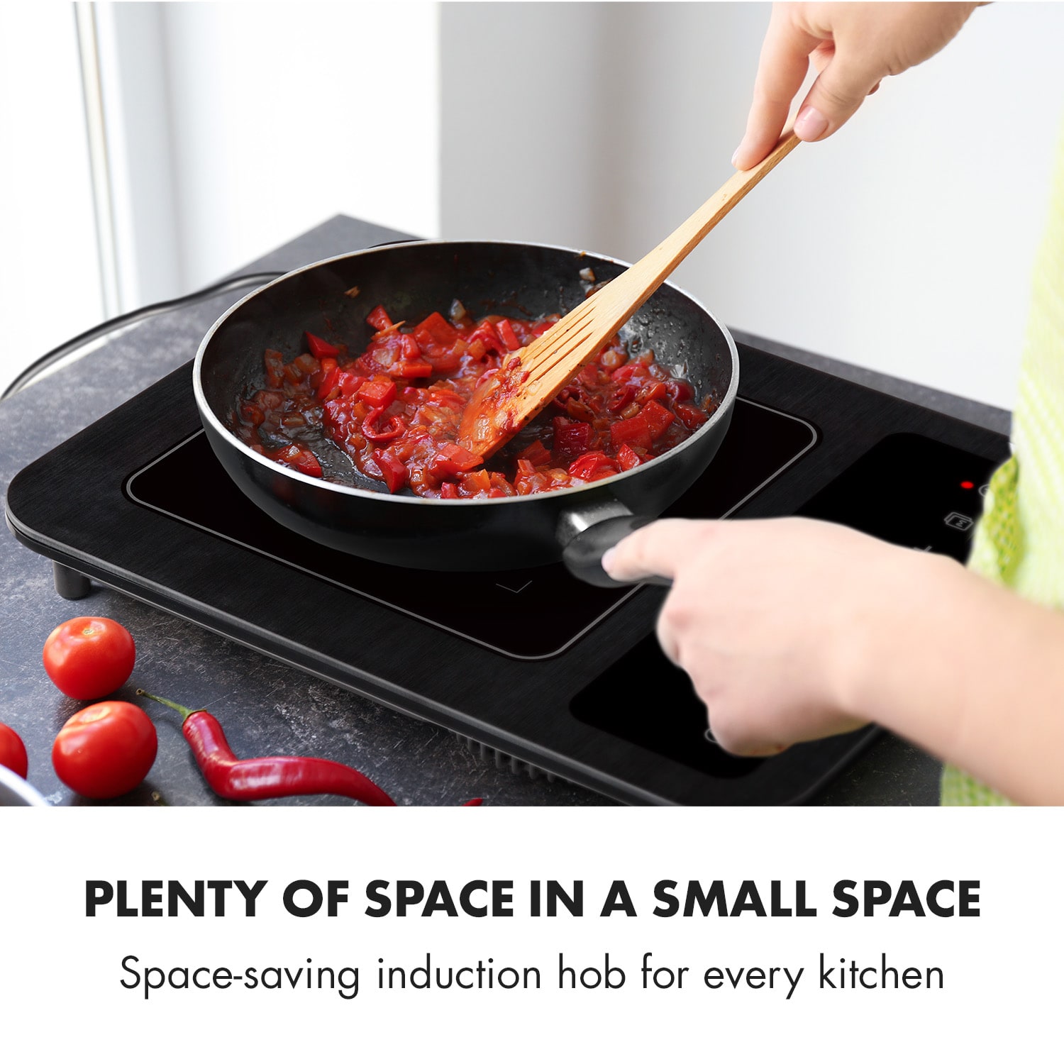 Klarstein SlimChef, indukčná varná doska, 1800 W, 3 hod. časovač, 10 úrovní, čierna