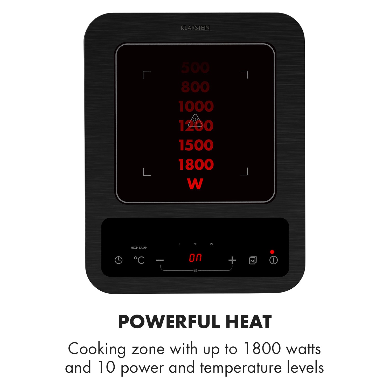 Klarstein SlimChef, indukčná varná doska, 1800 W, 3 hod. časovač, 10 úrovní, čierna – Obrázok 3