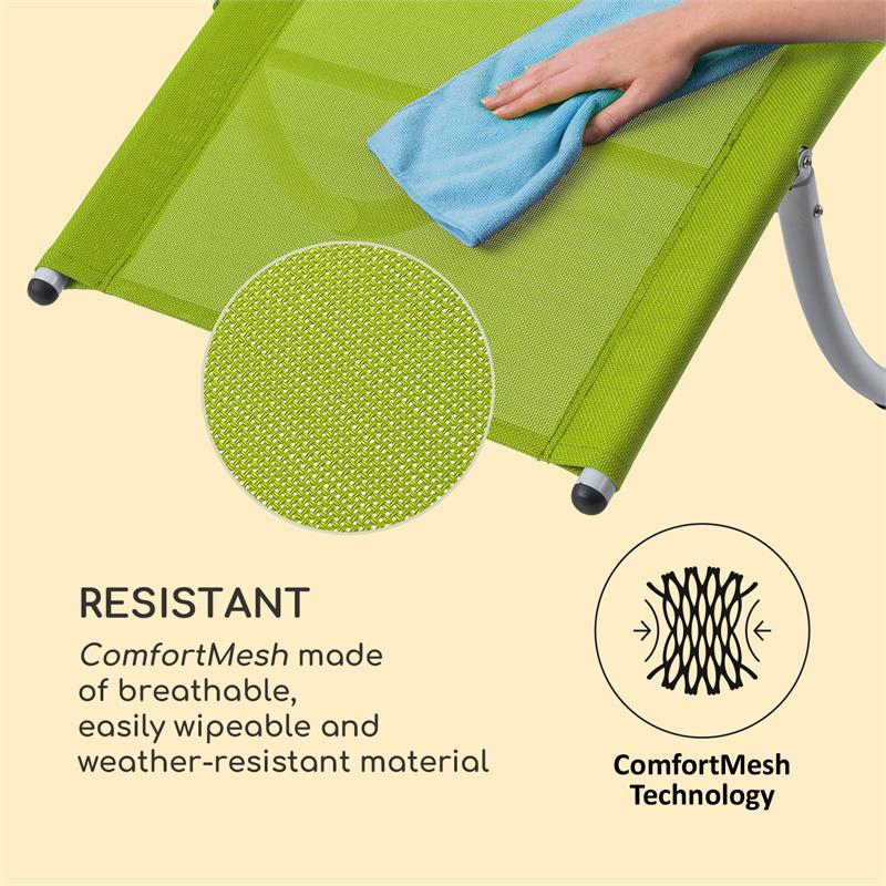 Blumfeldt Westwood, hojdacie lehátko, ergonomické, hliníkový rám, zelené – Obrázok 2